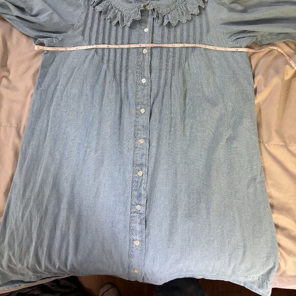 DOEN Wing Mini Dress in Parisian Chambray Blue - Picture 6 of 16